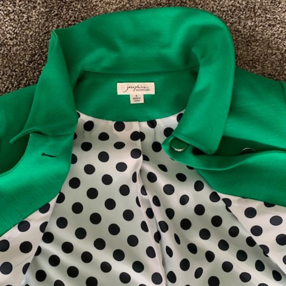Kelly Green Jacket with Fluted Sleeves - Size 8 - Picture 2 of 4